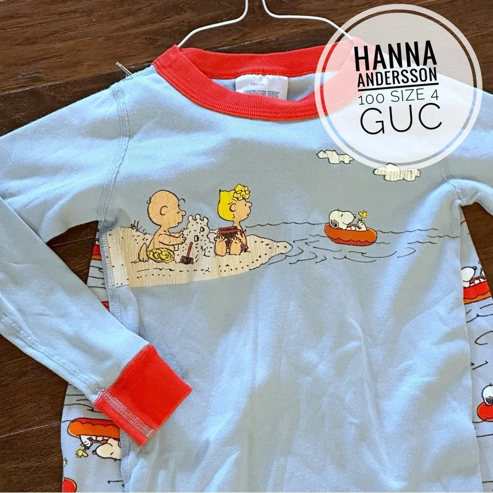 Hanna Andersson 100 peanuts raft pajamas - Picture 2 of 3
